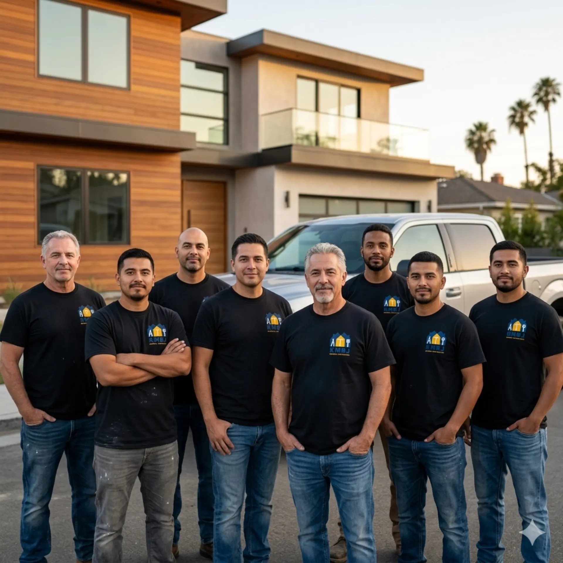 The KMBJ General Contractor team on a Los Angeles job site