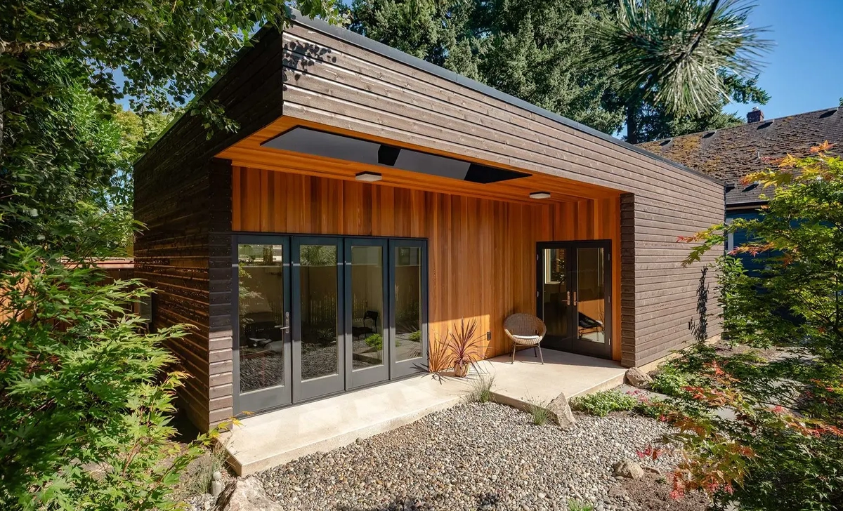 Contemporary wood-clad ADU exterior
