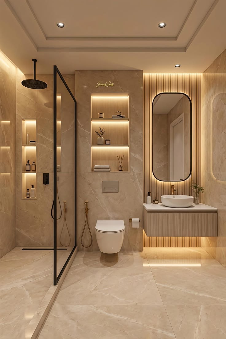 Warm Stone Bathroom